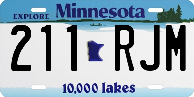 MN license plate 211RJM