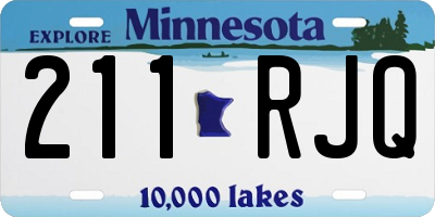 MN license plate 211RJQ
