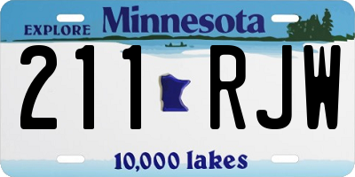 MN license plate 211RJW