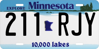MN license plate 211RJY