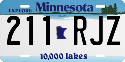 MN license plate 211RJZ