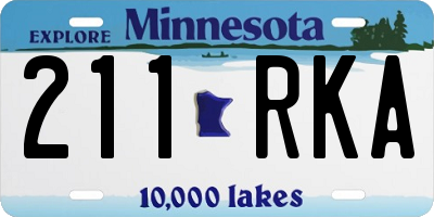 MN license plate 211RKA