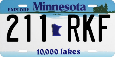 MN license plate 211RKF