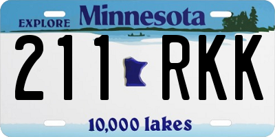 MN license plate 211RKK