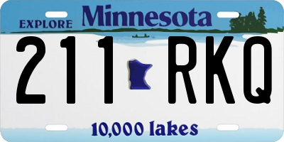 MN license plate 211RKQ