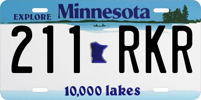 MN license plate 211RKR