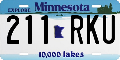 MN license plate 211RKU