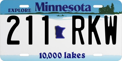MN license plate 211RKW