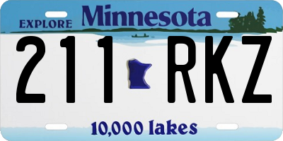 MN license plate 211RKZ