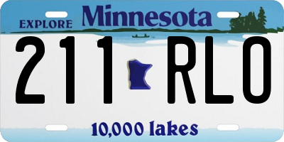MN license plate 211RLO