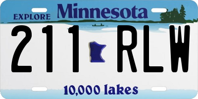 MN license plate 211RLW