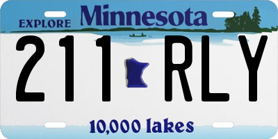MN license plate 211RLY