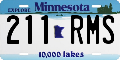 MN license plate 211RMS