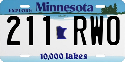 MN license plate 211RWO
