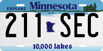 MN license plate 211SEC