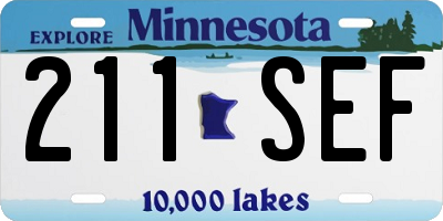 MN license plate 211SEF