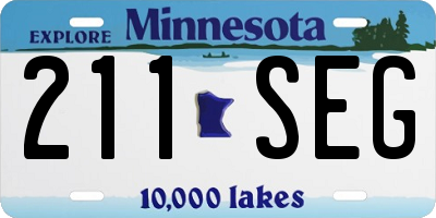 MN license plate 211SEG