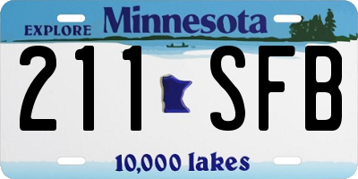 MN license plate 211SFB