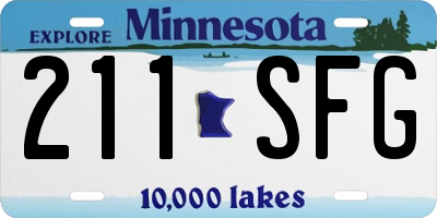 MN license plate 211SFG