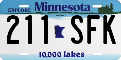 MN license plate 211SFK