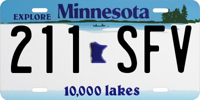 MN license plate 211SFV