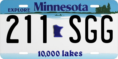 MN license plate 211SGG