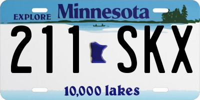 MN license plate 211SKX