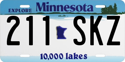 MN license plate 211SKZ