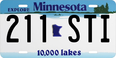 MN license plate 211STI