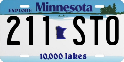 MN license plate 211STO