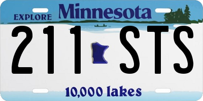 MN license plate 211STS