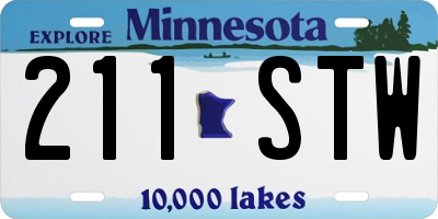 MN license plate 211STW