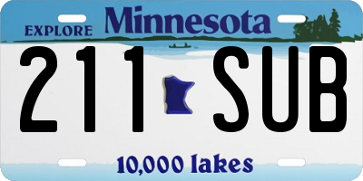 MN license plate 211SUB