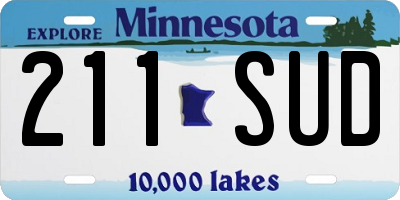MN license plate 211SUD
