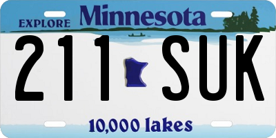MN license plate 211SUK