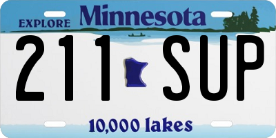 MN license plate 211SUP