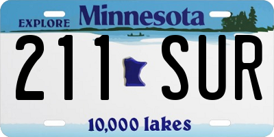 MN license plate 211SUR