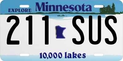 MN license plate 211SUS