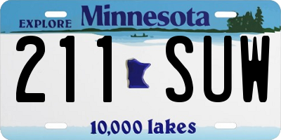 MN license plate 211SUW