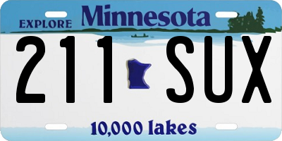 MN license plate 211SUX