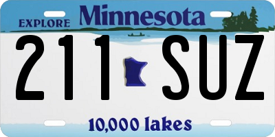 MN license plate 211SUZ