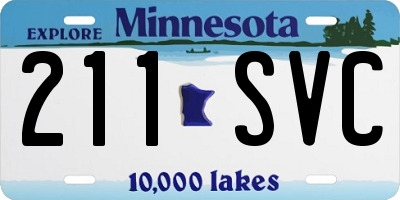 MN license plate 211SVC