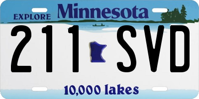 MN license plate 211SVD