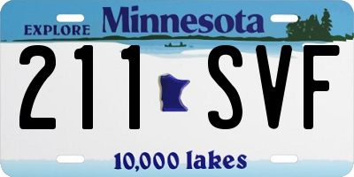 MN license plate 211SVF