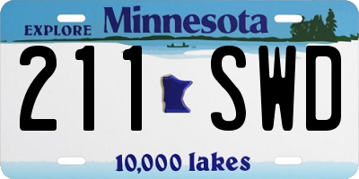 MN license plate 211SWD