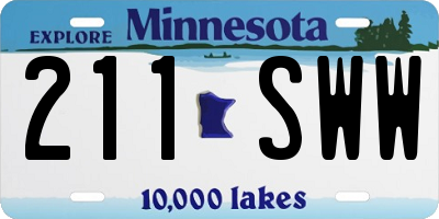MN license plate 211SWW