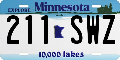 MN license plate 211SWZ