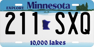 MN license plate 211SXQ