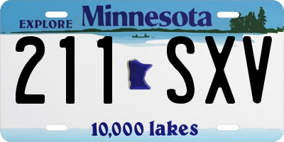 MN license plate 211SXV