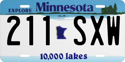 MN license plate 211SXW